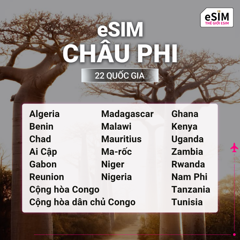 Hình 2 - eSIM eSIM Châu Phi 22 quốc gia | 4G/5G | Gói Data hằng ngày/ Tổng Data 500MB - 30GB | 01 - 30 ngày | Mã QR